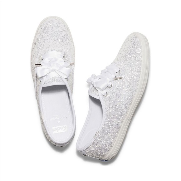 kate spade Shoes - GUC Kate Spade White Glitter Keds